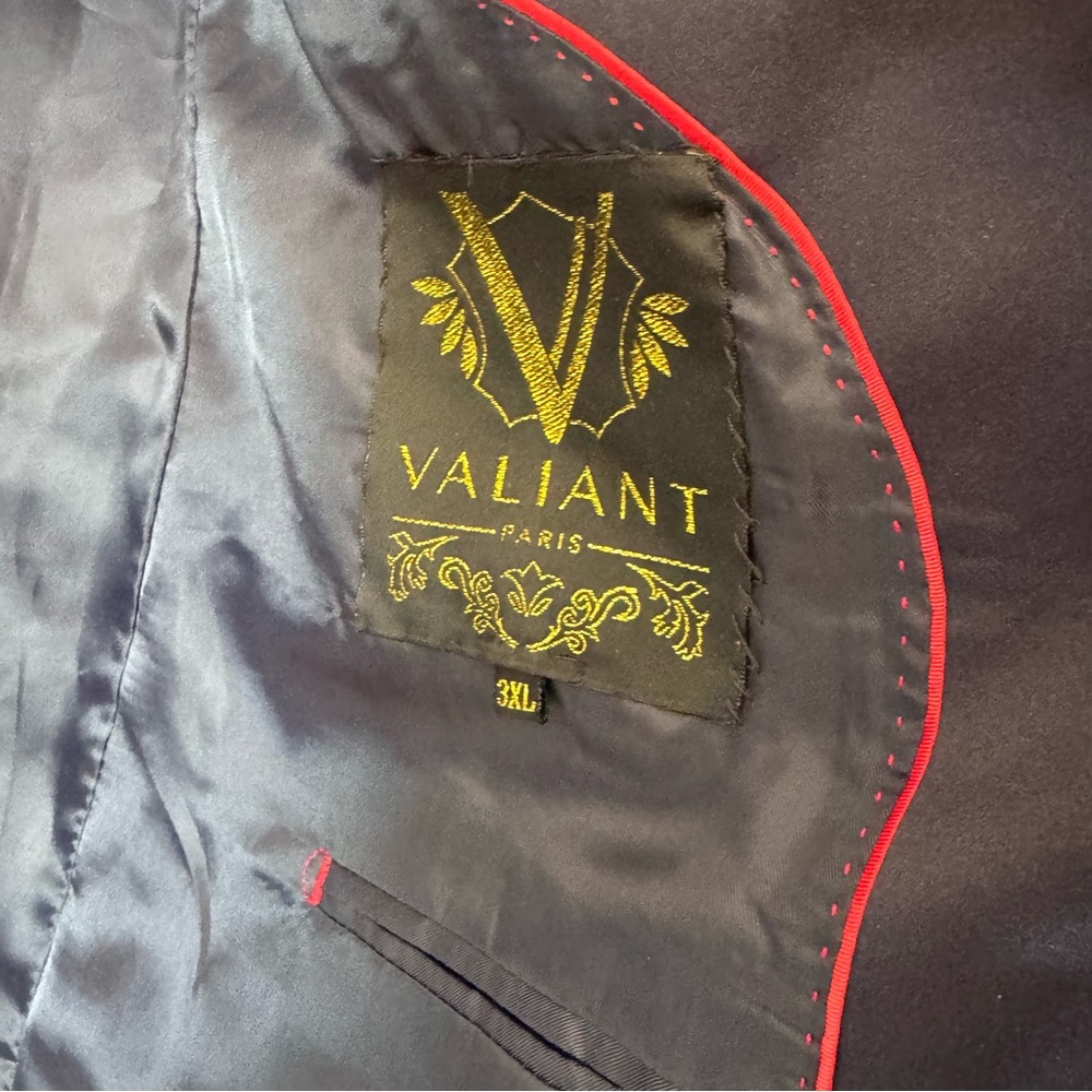 NWT Valiant Paris Coat Jacket Event Blazer Navy Bold Textured Unique Design 3XL - Picture 6 of 16